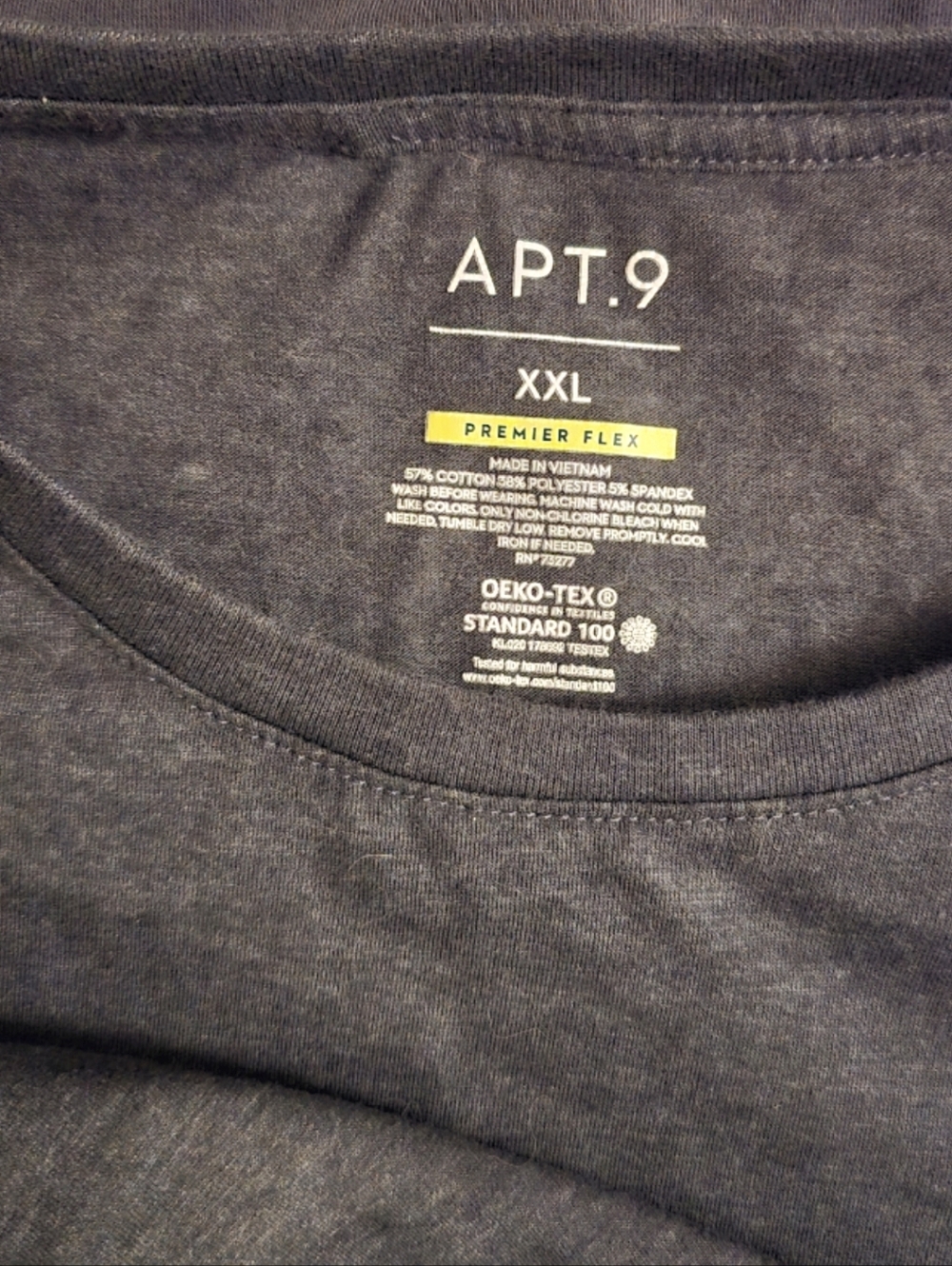 Apt. 9 Men's Crew Neck Tees Lot Of 8 Charcoal Gray And Black XXL Super Soft - Picture 2 of 4